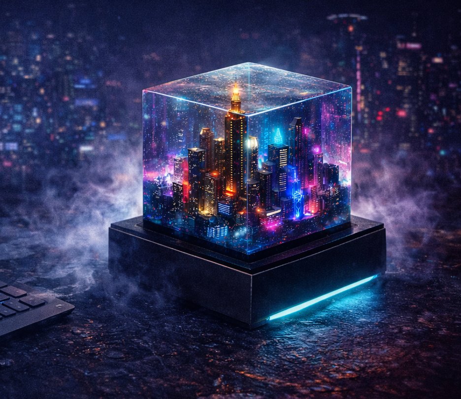 Close-up of the HexCity cube